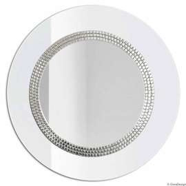 GieraDesign :: Lustro dekoracyjne Eleganckie do salonu ELEGANCE okrągłe białe śr. 88