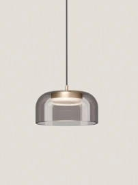 Aromas :: Ipon hanging lamp, diameter 20 cm, smoked gray shade / gold metal