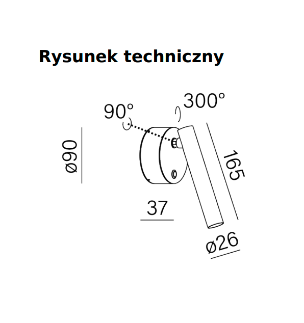 AQForm :: Lampa ścienna / kinkiet PET micro O switch LED czarny 