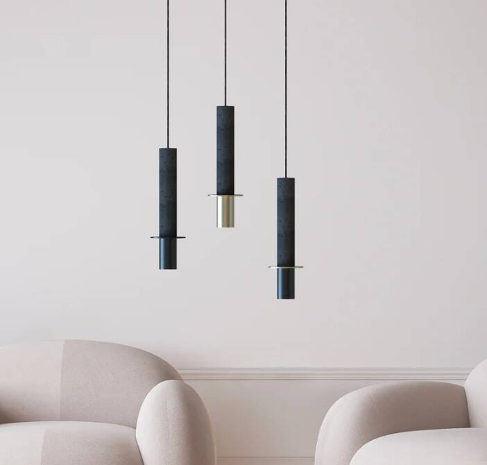 Robin :: Rita hanging lamp, height 41 cm, black and brass (black disc)