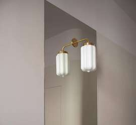 Embassy Interiors :: Glass wall lamp Deco white (opal) with flat mount H: 42 cm