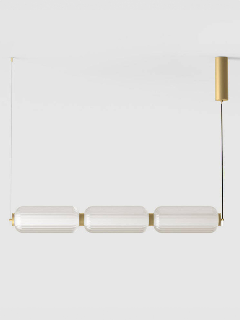 Aromas :: Elma 3 Gold Hängeleuchte, Breite 96 cm, horizontal oder vertikal