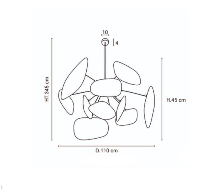 Market Set :: Screen 70's hanging lamp, diameter 110 cm, size XL, beige and black