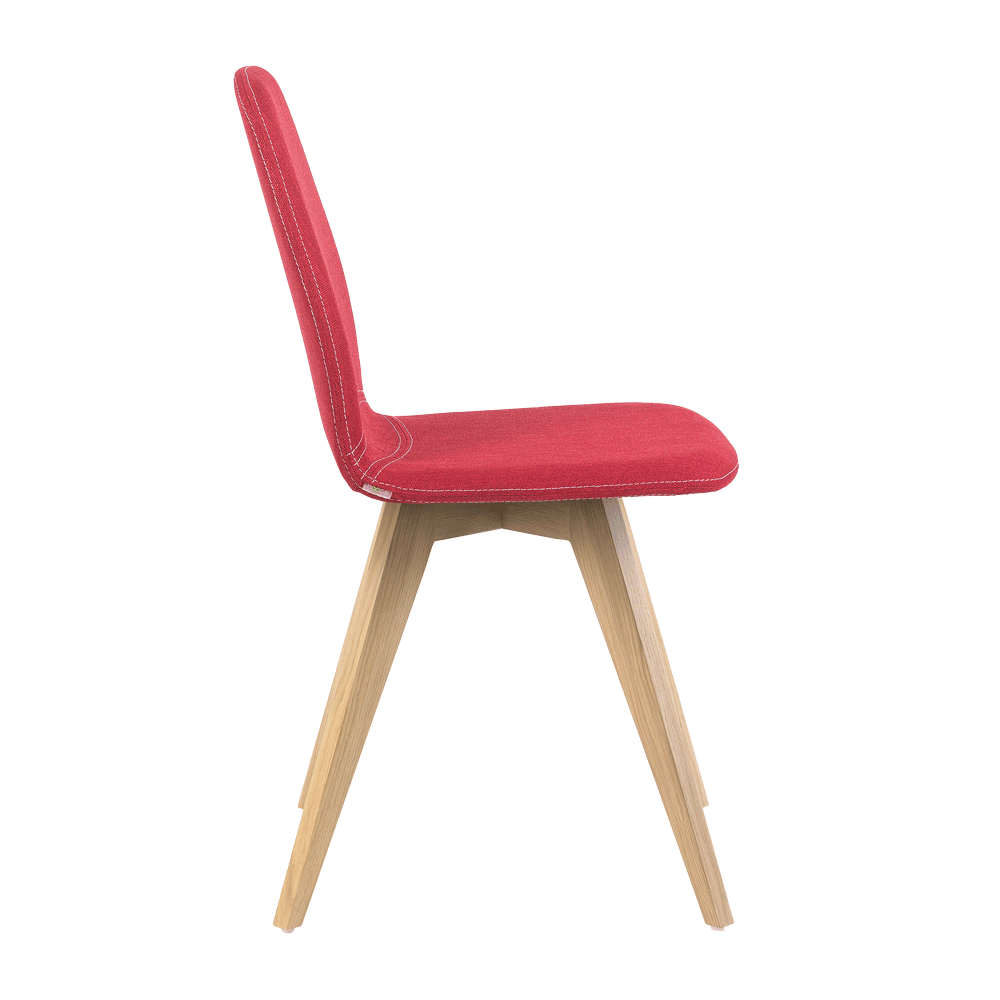 Mobitec :: Mood 11 upholstered chair, red, width 47 cm, wooden legs
