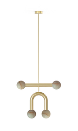 Robin :: Rigoberta Trio hanging lamp, alabaster/gold, width 49.5