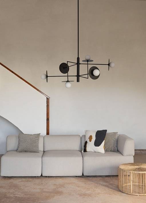 Aromas :: Miro pendant lamp black / ceramic plates width 108 cm