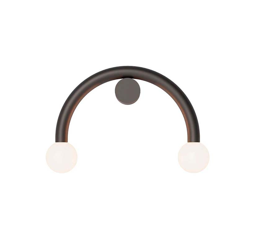 Robin :: Rigoberta Direct Curved black wall lamp, width 50 cm