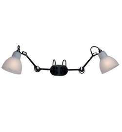 DCW:: Lampe Gras N°204 double Bath CLI wall lamp/sconce, black and white, diameter 15.3 cm
