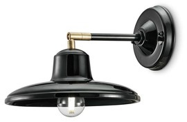 Ferroluce :: Wall lamp / sconce B&W black, head 27 cm