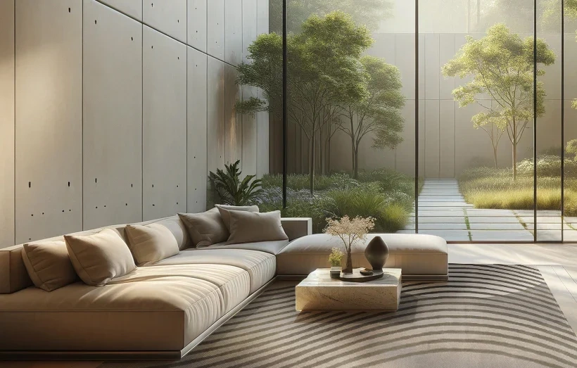 Carpet Decor :: Wave rug, beige and gray, handmade wool and viscose