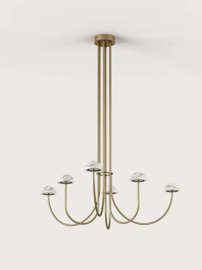 Aromas :: Dussa 6 pendant lamp, width 110 cm, gold, white marble