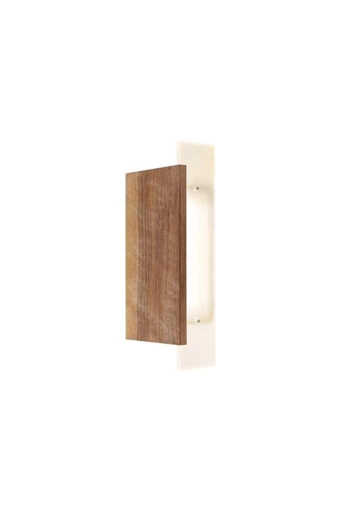 Loftlight :: Blaze wall lamp / sconce, height 53 cm, sandblasted glass, natural wood