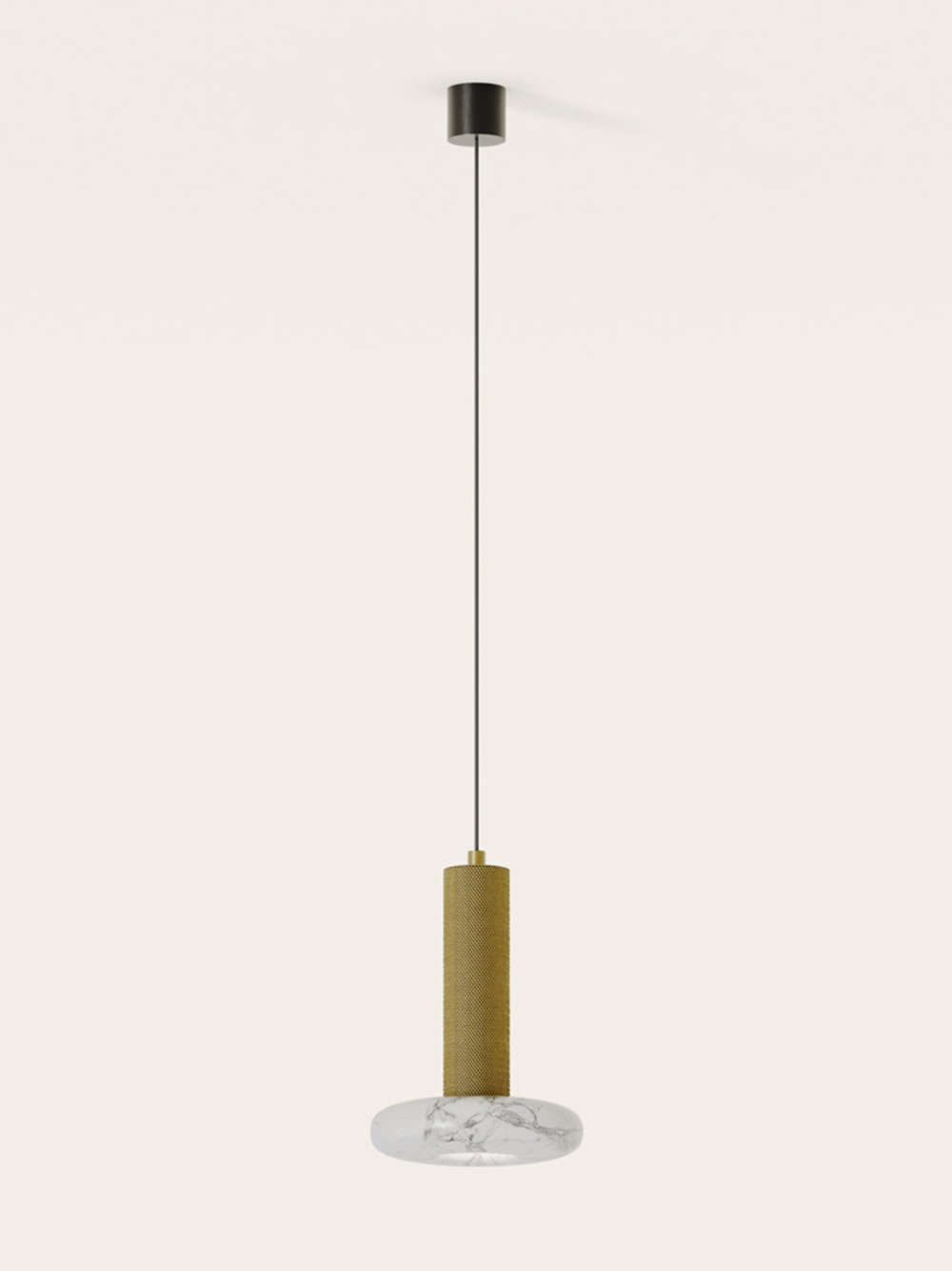 Aromas :: Lampa wisząca Hulo śr. 18 cm biały marmur / złoty metal