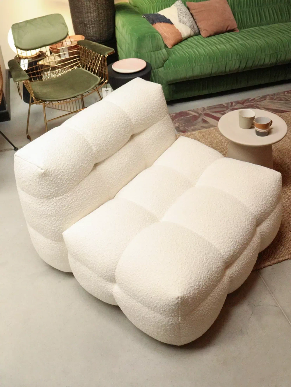 Nordic Line :: Sessel gepolstert Michelle Boucle Stoff Breite 96 cm beige