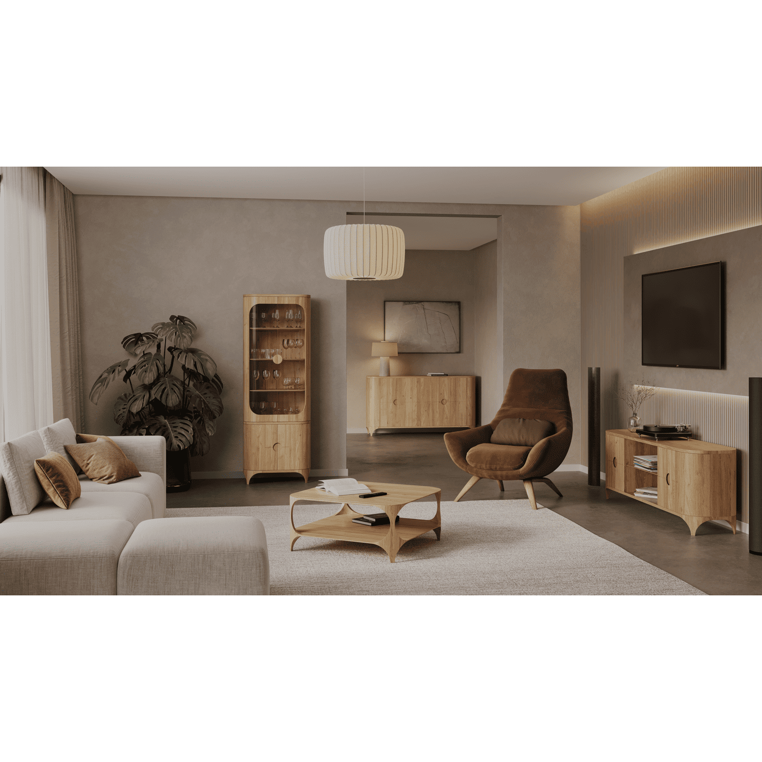 TABLE4U :: Drewniana komoda Mario 160x42x85 - natural oak