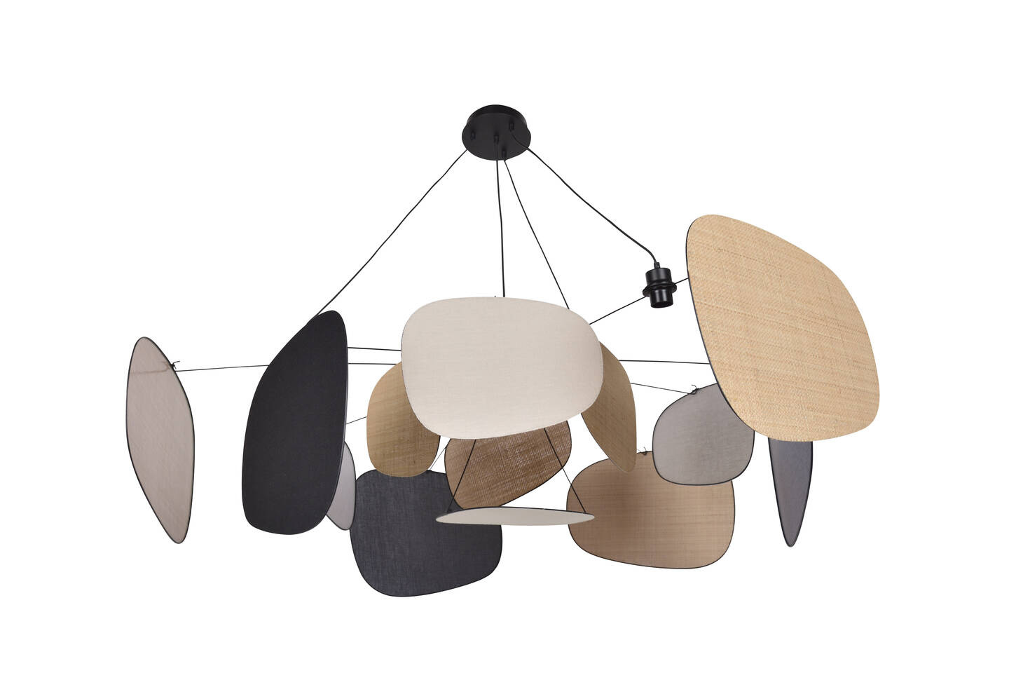 Market Set :: Screen 70's hanging lamp, diameter 150 cm, size XXL, beige and black