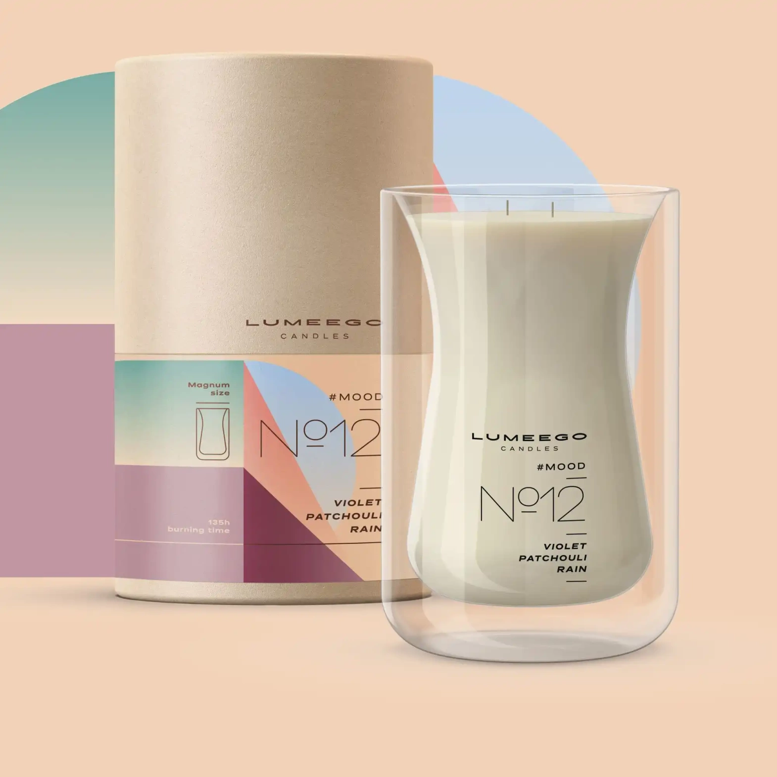 Lumeego :: Kerze aus Glas WAVE Magnum Xl riechen aus weiß