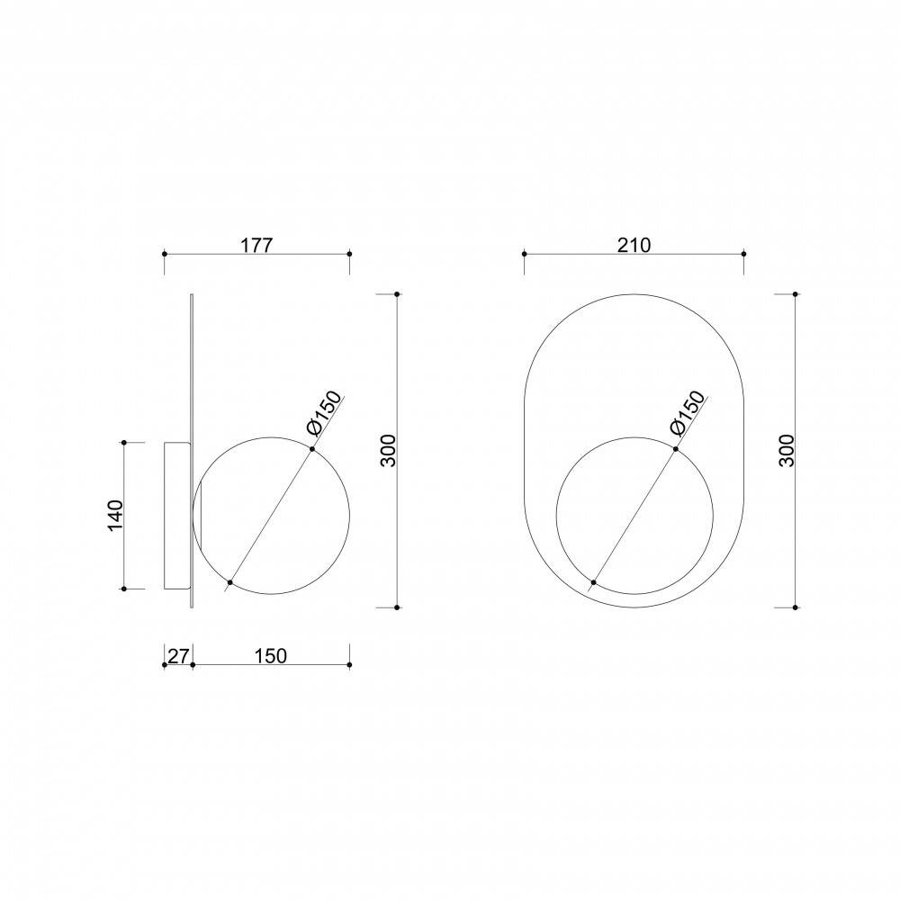 Ummo :: Hanea wall lamp / sconce, height 30 cm, black