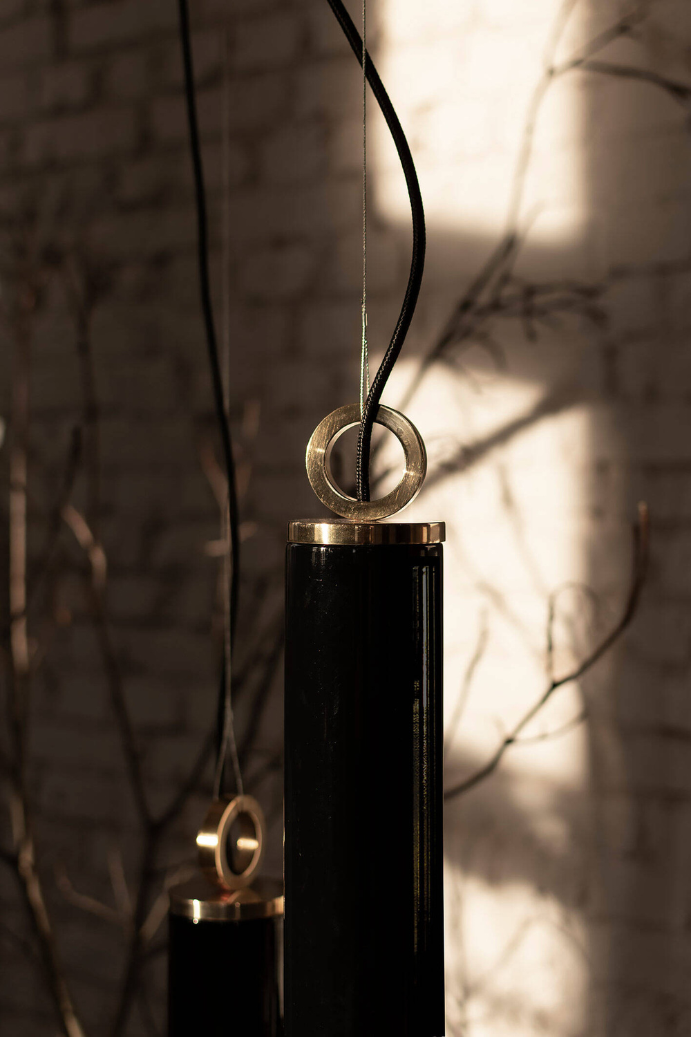 Embassy Interiors :: Copenhagen pendant lamp with ring, black, height 31 cm