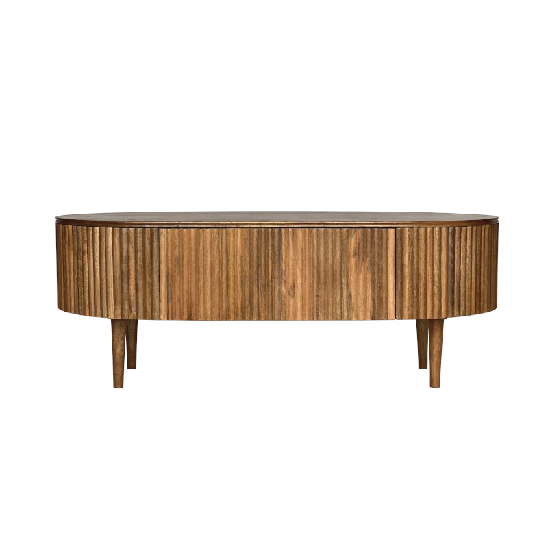 Table4U :: Bruno Couchtisch aus Holz, Breite 120 cm, Karamellfarbe