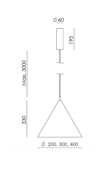 Aromas :: Trag hanging lamp, diameter 40 cm, black