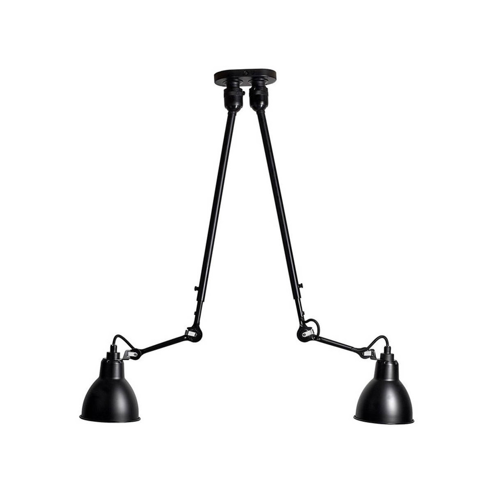 DCW:: Les doubles de Gras ceiling lamp No. 302 black, shade diameter 14 cm