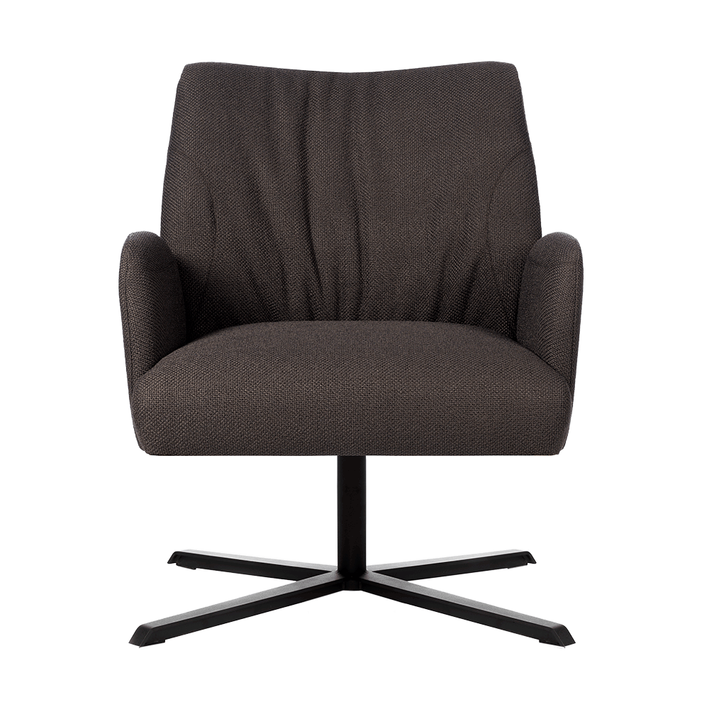 Mobitec :: Enora C06 dark gray swivel chair with armrests, width 69 cm, metal base