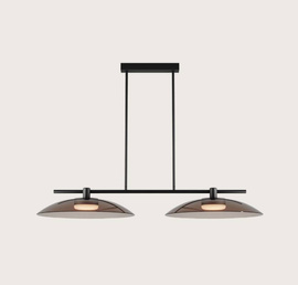 Aromas :: Pendant Lamp Betty, Ø 40 cm, smoked glass / black metal