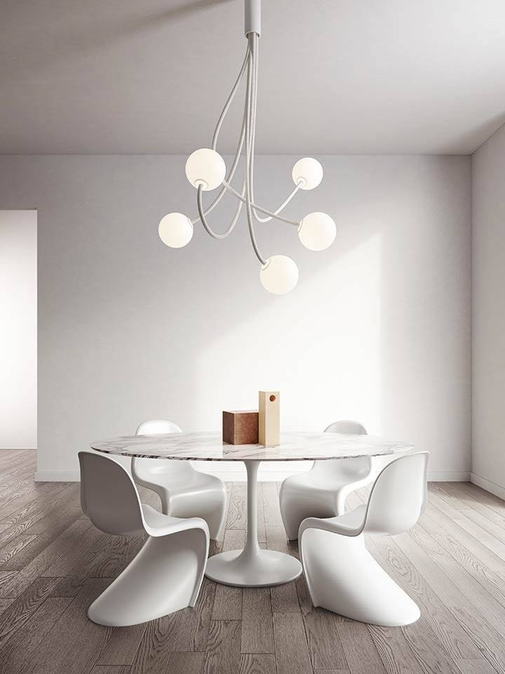 Karman :: Lampa wisząca Moony 5 wys. 150 cm biała