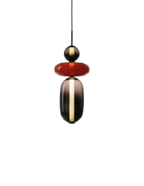 Bomma :: Hanging lamp Pebbles black red H: 79 cm