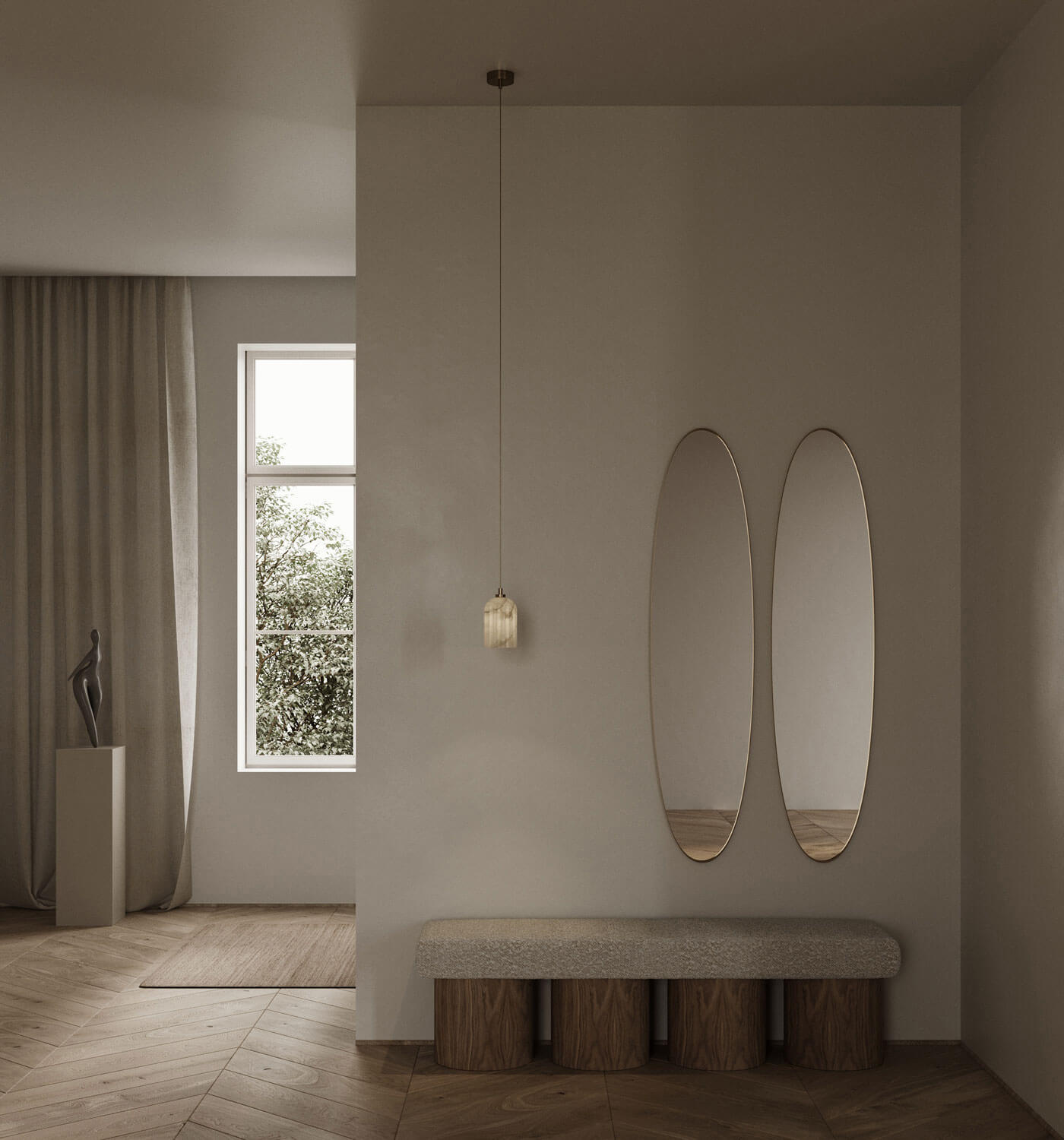 Embassy Interiors :: Urania alabaster pendant lamp, diameter 9.5 cm