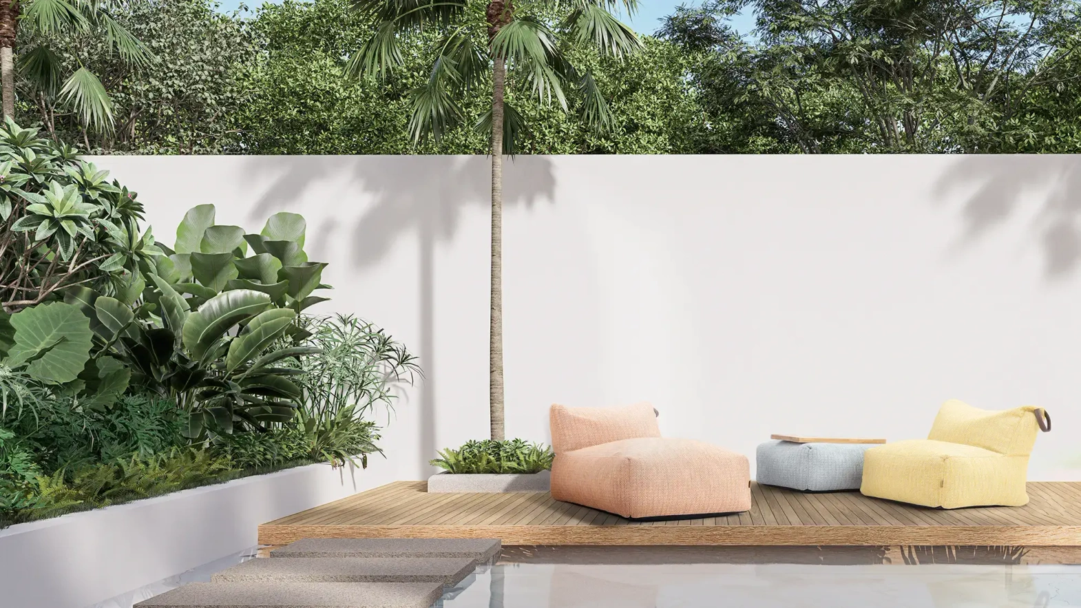 Garden Rabbit :: Breeze garden pouf 80x80 cm color to choose from