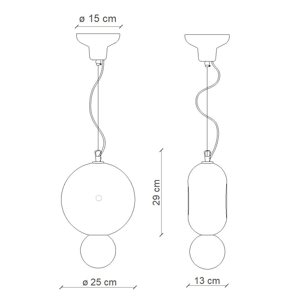 Ferroluce :: Bumbum Pendelleuchte, Durchmesser 25 cm, Keramik, türkis