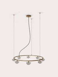 Aromas :: Hado 8 Pendant Lamp/Chandelier, Diameter 70 cm, Gold