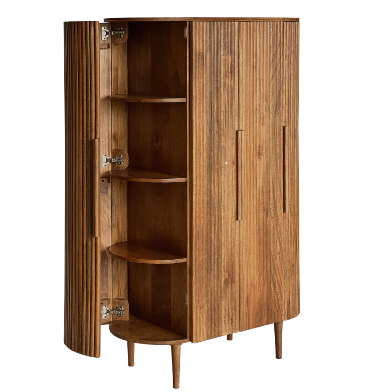 Table4U :: Ida linen chest, height 160 cm, mango wood