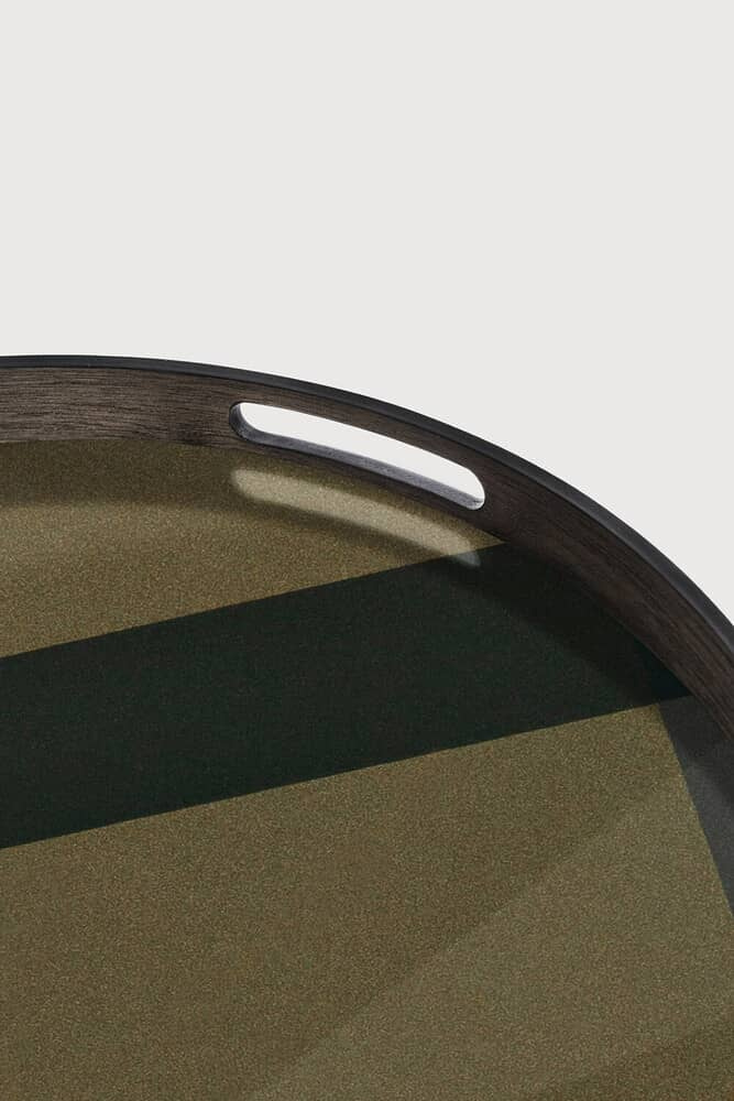 Ethnicraft :: Angle round tray, beige and gray, size S, diameter 48 cm