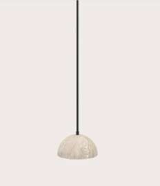 Aromas :: Big Dussa hanging lamp, diameter 20 cm, travertine shade, black metal