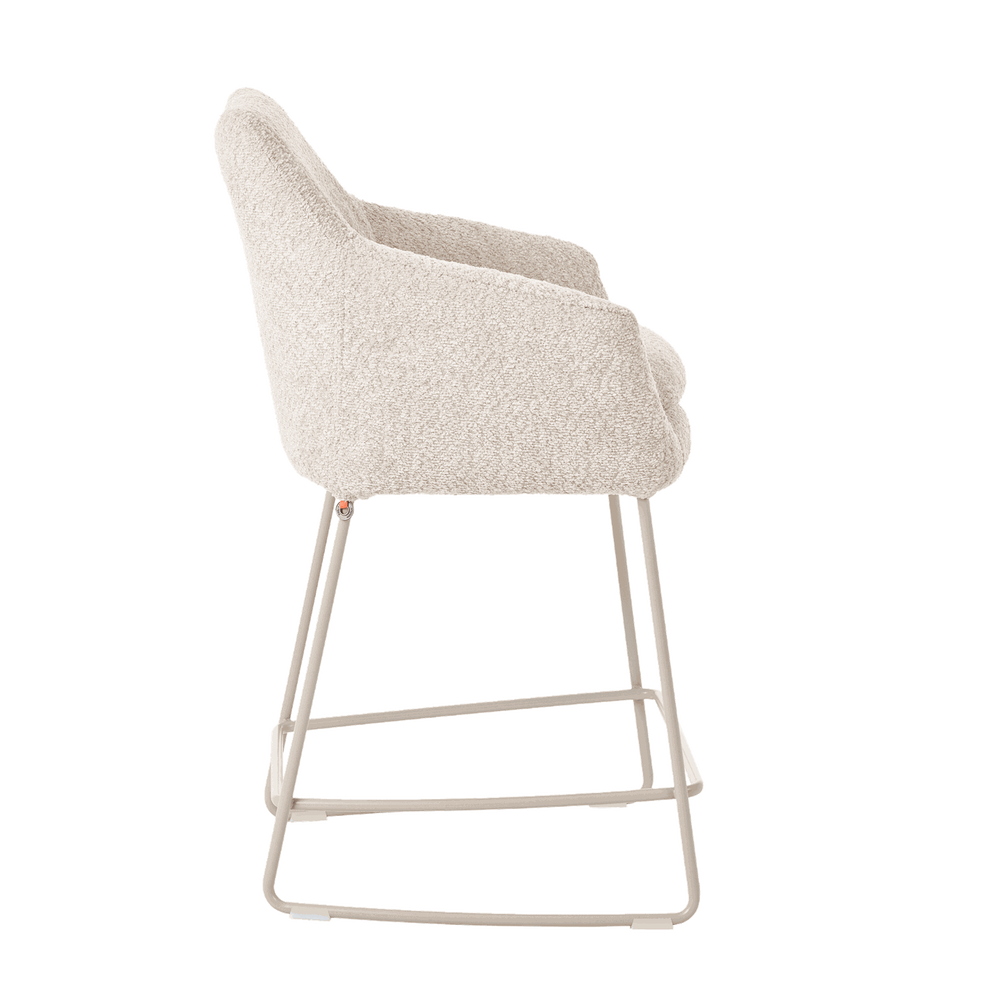Mobitec :: Saga C12 upholstered bar stool / stool, height 96 cm, gray, with armrests, metal legs