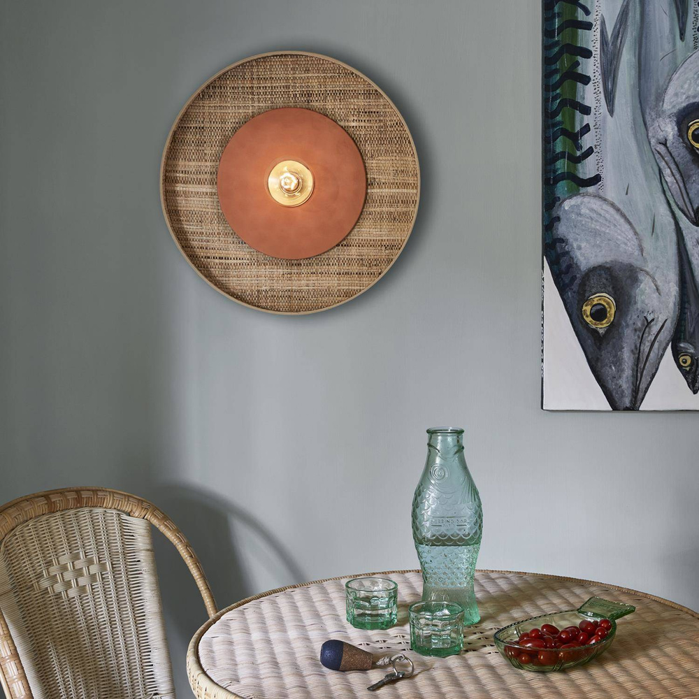 Market Set :: Wandlampe aus Metall Portinatx Durchmesser 50 cm beige