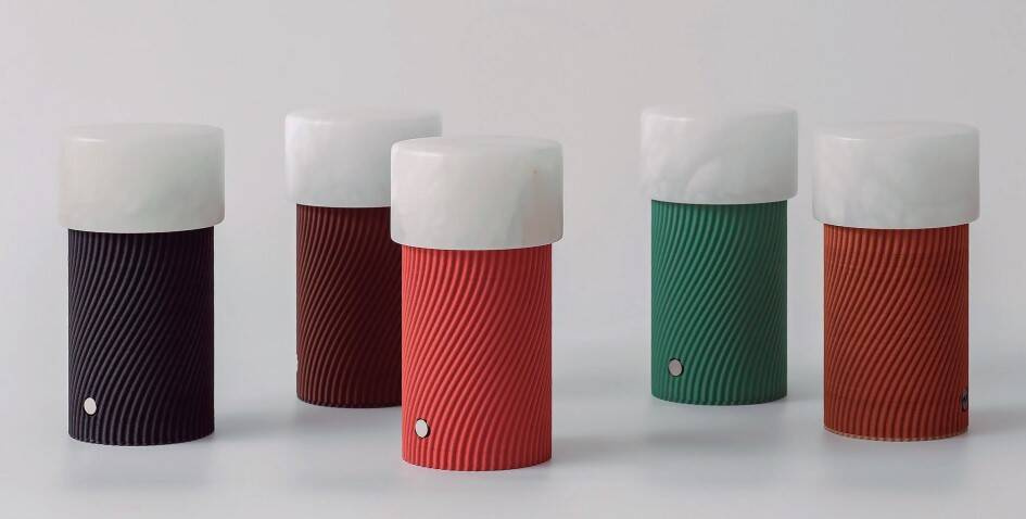 Robin :: Rizzo Sapeli portable table lamp, alabaster red, height 16 cm