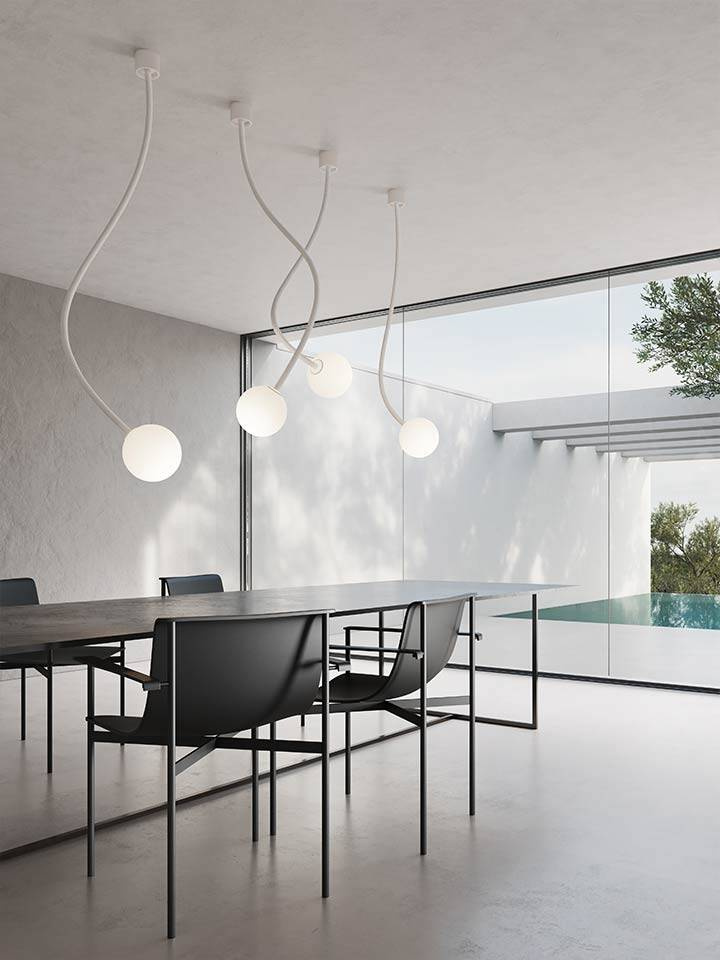 Karman :: Lampa sufitowa Moony 1 wys. 140 cm biała