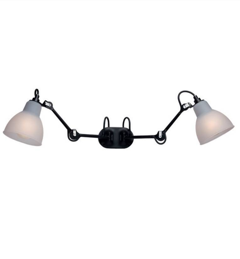 DCW:: Lampe Gras N°204 Doppel-Wandleuchte Bath CLI, schwarz und weiß, Durchmesser 15,3 cm