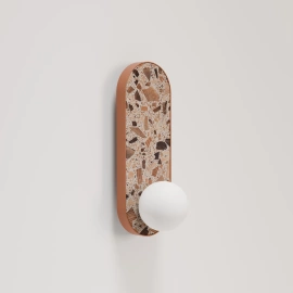 Kaspa :: Lampa ścienna / kinkiet Legra owal szer. 13 cm terakota IP44