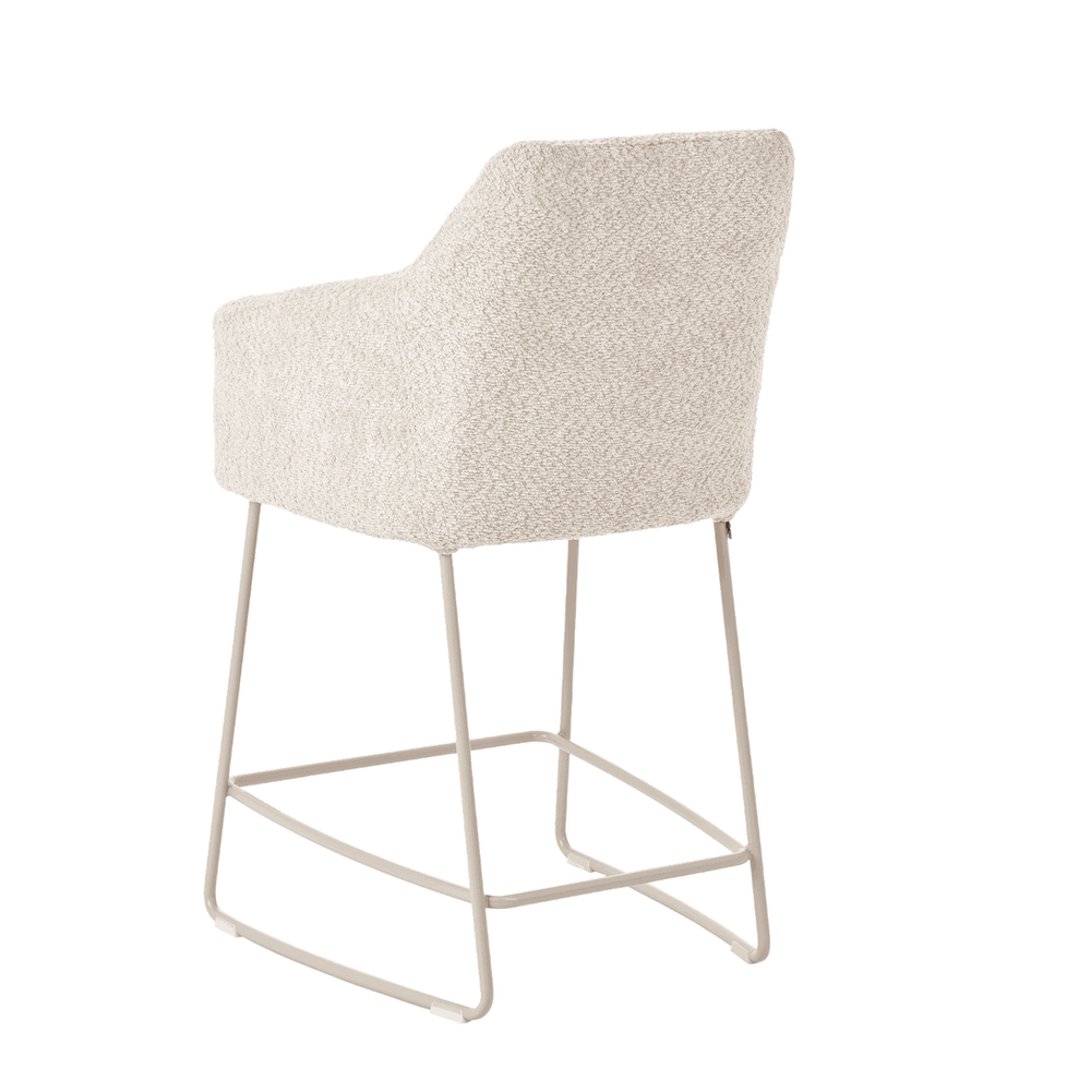 Mobitec :: Saga C12 upholstered bar stool / stool, height 96 cm, gray, with armrests, metal legs