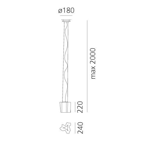 Artemide :: Hängelampe aus Glas Logico Mini Breite 24 cm weiß