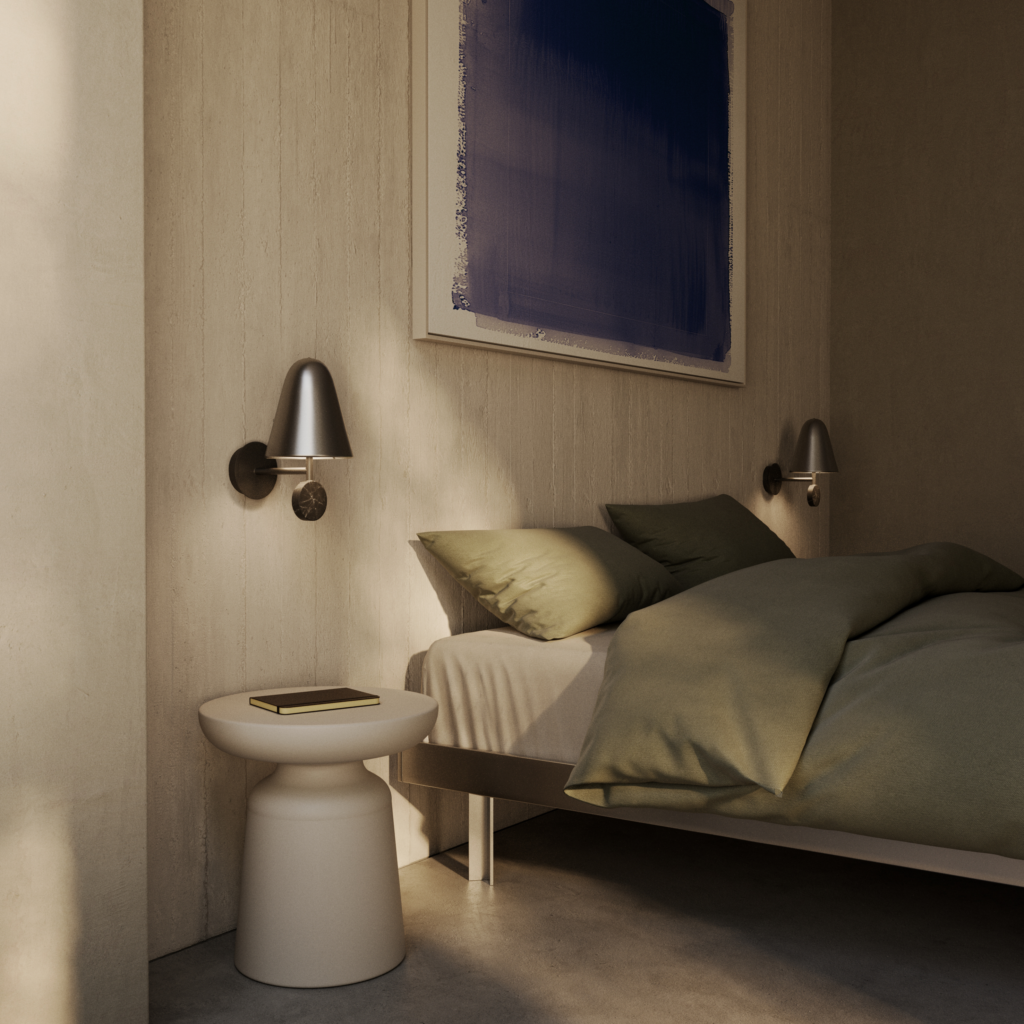 Aromas :: Stor wall lamp / sconce, width 17 cm, black-nickel, brown marble