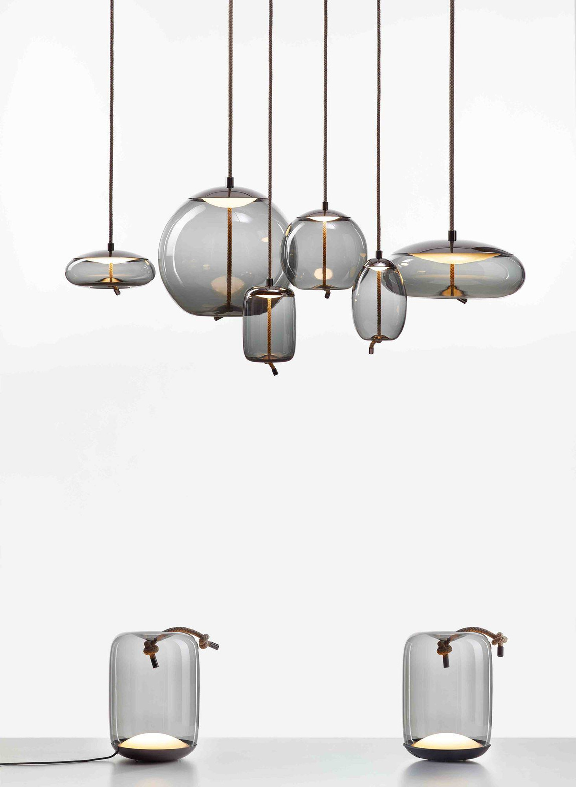 Brokis :: Lampa wisząca Knot Sfera śr. 50 cm przydymiona