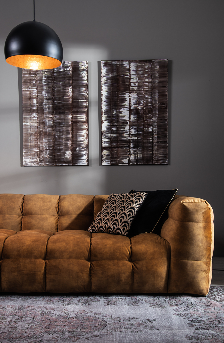 Nordic Line :: Upholstered sofa Michelle brown 236x68x105 cm