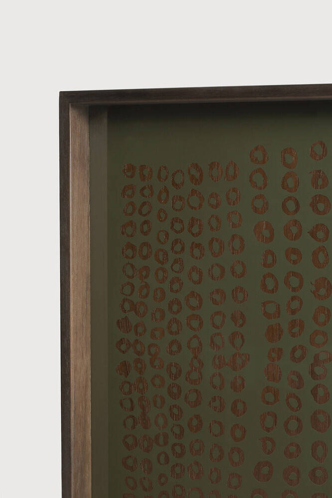 Ethnicraft :: Second Nature square tray, width 38 cm, size S, green and brown