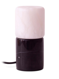 Robin :: Rock table lamp, height 19 cm, black marble / alabaster shade